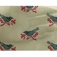 thumbnail image 4 of oneOone Georgette Viscose Fabric Branch & Bird Block Print Sewing Fabric BTY 42 Inch Wide, 4 of 4