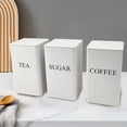 thumbnail image 3 of Binwennn Reusable Lunch Bag Freezer Casserole Containers with Lids 3 Pieces Coffee Tea Container Set Metal Vintage Kitchen Jar Set With Airtight Lids Food Storage Container Jars For Kitchen, 3 of 3