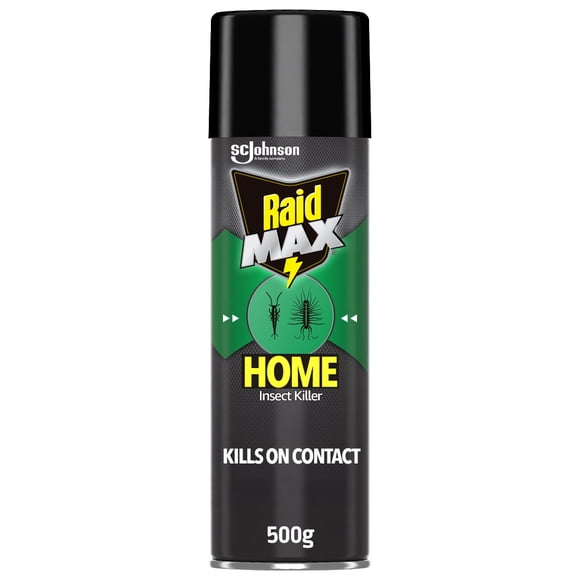 Raid Max Home Insect Killer, Kills Listed Bugs on Contact, For Indoor and Outdoor Use, 500g
