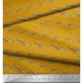 thumbnail image 2 of Soimoi Gold Modal Satin Fabric Sketch Guitar Musical Instrument Fabric Prints By Yard 42 Inch Wide, 2 of 3