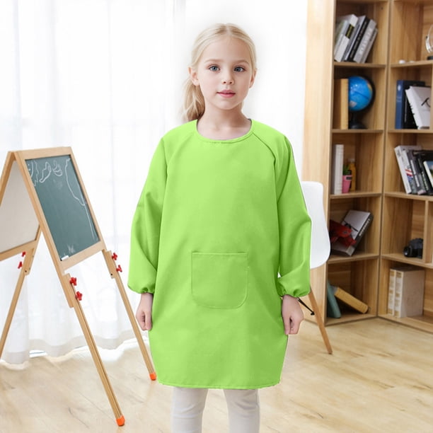 2 Tabliers De Peinture Pour Enfant Avec Manches – Blouses Réglables Pour Garçons Et Filles – Idéal école, Arts, Cuisine – Taille 45x60 Cm (lot De 2 Couleurs)