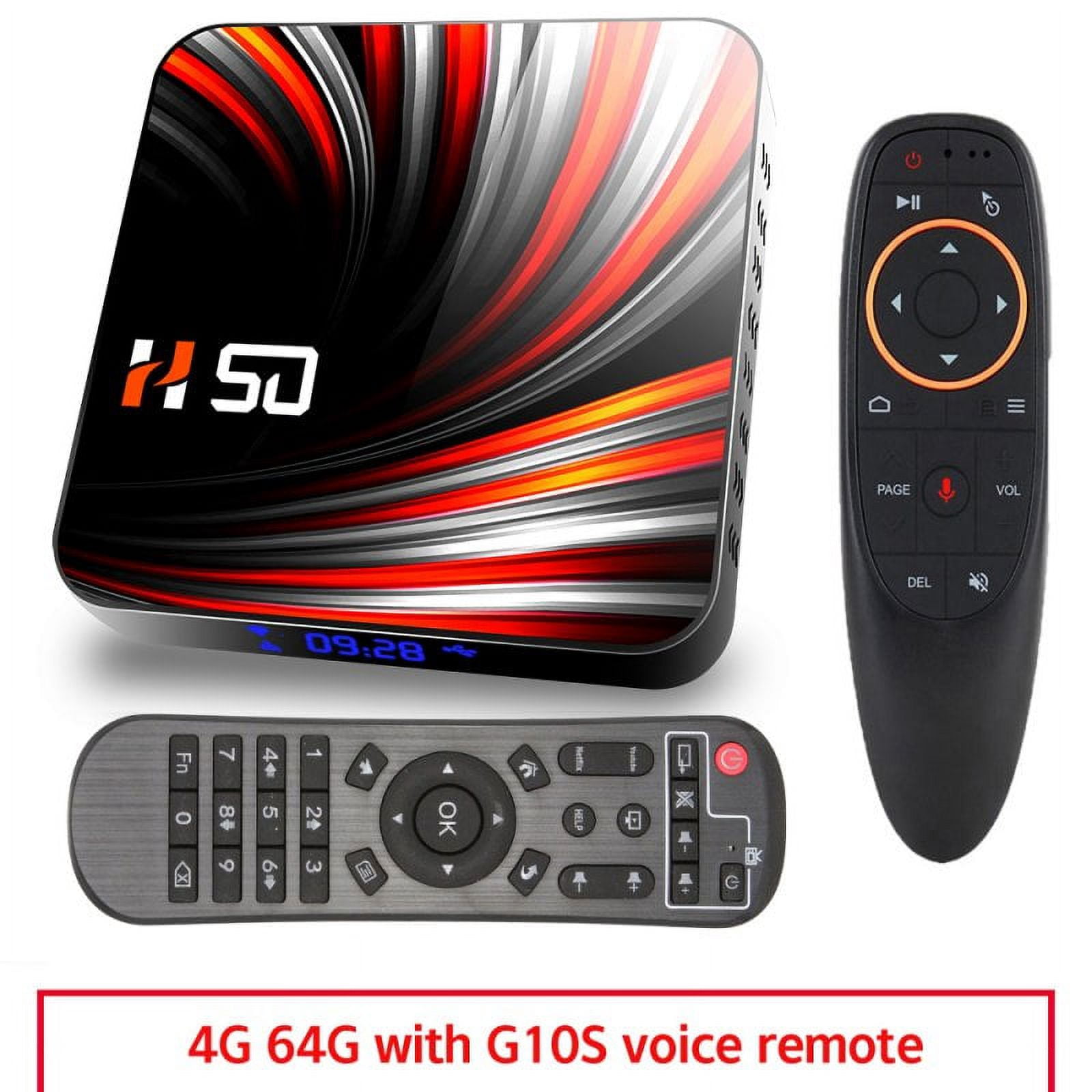 For Android Tv Box Android 10.0 4k 4gb 32gb 64gb Media Player 3d Video Smart Tv Box 4+64G_British plug+G10S remote control