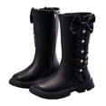 thumbnail image 2 of Elvqul Girls Boots,Girls Shoes,Winter Zipper Riding Boot Faux Leather Size 12 Girls, 2 of 9