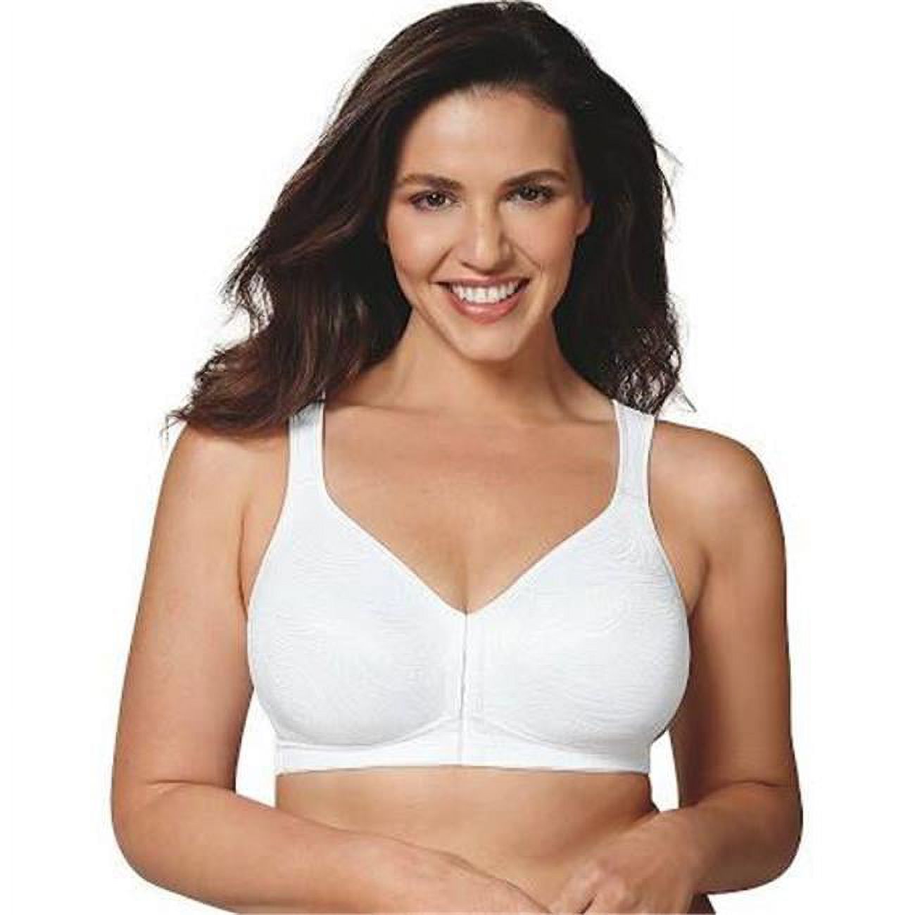 Playtex 00617914021252 18 Hour Front Close Posture Bra, White - 46DD