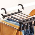 thumbnail image 2 of 5 Tier Clothes Hanger Multi-function Stainless Steel Pants Trousers Racks Clothes Storage Drying Hanger, 2 of 10