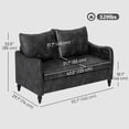 thumbnail image 3 of HOMCOM 55" Loveseat Sofa, Small 2 Seater Couch with Solid Wood Legs, Grey, 3 of 10