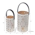 thumbnail image 2 of Christmas Metal Cutout Lantern Set Of 2 Snowflake, 2 of 3