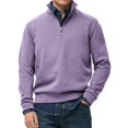 thumbnail image 1 of Migroa Essential Men's Quarter-Zip Sweatshirt -Solid Color Stand-Up Collar Design, Multiple Color Options, Premium Casual Wear Under $20, Purple 5Xl, 1 of 4