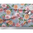 thumbnail image 2 of Soimoi Tissu en Coton Bleu Canard Imprimé Feuilles & Roses par Yard 56 Pouces de Large, 2 of 3