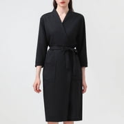 Tawop Robe for Women Pajamas for Women Nightgown Bathrobe Robe Winter Warm Couple Ladies Nightgowns Black M