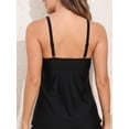 thumbnail image 2 of Charmo Wrapped V Neck Swimsuit Tops for Womens Flowy Tankini Tops Padded Bathing Suit Tops(No Bottoms）, 2 of 4