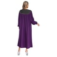thumbnail image 2 of iefiel Womens Color Block Choir Robe Minister Pastor Robe Puff Sleeves Split Zipper Front Gown Graduation Gown DarkPurple XXL, 2 of 7