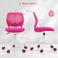 thumbnail image 3 of Costway Kids Desk Chair Ergonomic Swivel Children Mesh Study Height Adjustable Rose, 3 of 7