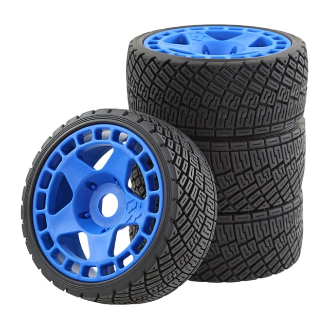 Milaget Ensemble de 4 Roues et Pneus RC Pneus RC avec Jante de Roue 1/7 1/8 Véhicules RC Bleu
