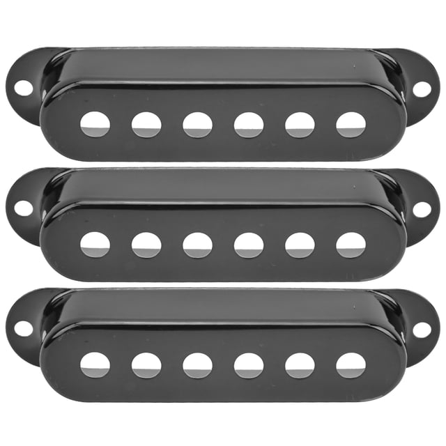 Electric Guitar Pickup Cover, Brass Pickup Cover, Brass Single-Coil Fine Workmanship Convenient To Use For Guitar Bass Practice And Performance Bands Noire