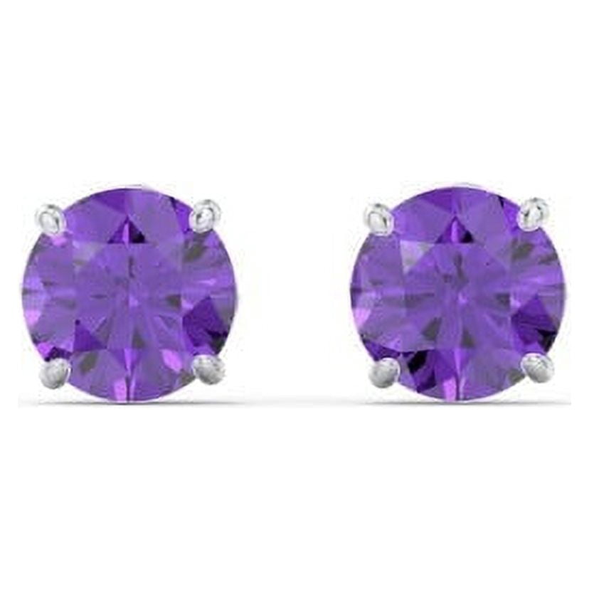 1 Carat Solitaire Stud Earrings in Sterling Silver