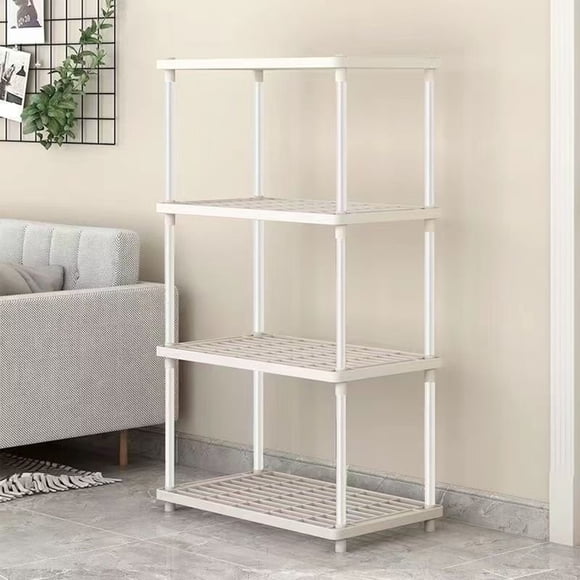 Fwttom Étagère Ventilée Rangement Léger Organisateur pour la Maison avec des Étagères sous-Sol Blanc