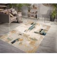 thumbnail image 1 of La Dole Rugs Abstract Rustic Minimalistic Modern Turquoise Blue Ivory Orange Mustard Yellow Area Rug Living Room Bedroom Carpet Tapis 3x5 3x10 4x6 5x8 6x9 8x10 9x12, 1 of 7