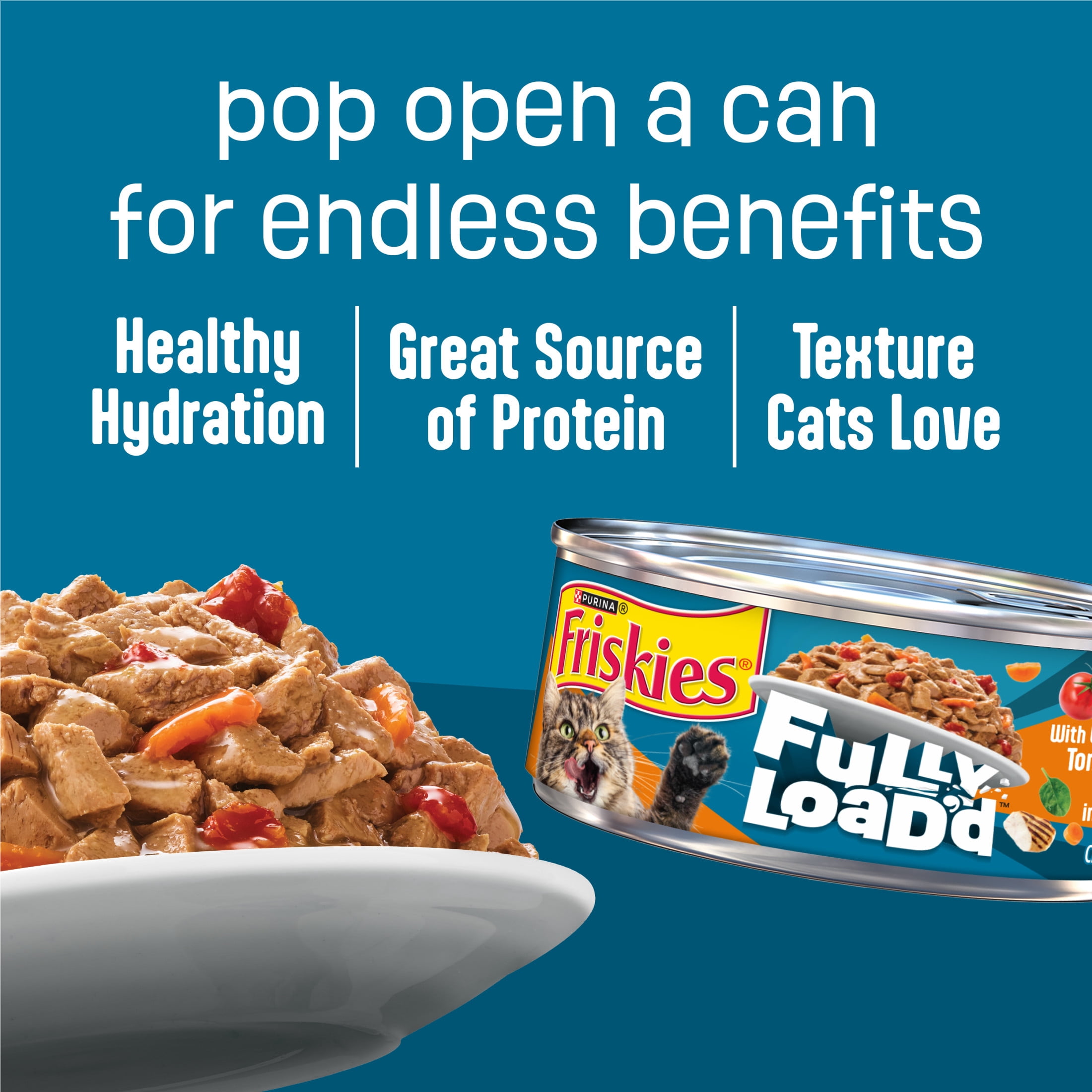 Friskies Fully Load'd Poulet en Sauce, Nourriture Humide pour Chats, 156 g