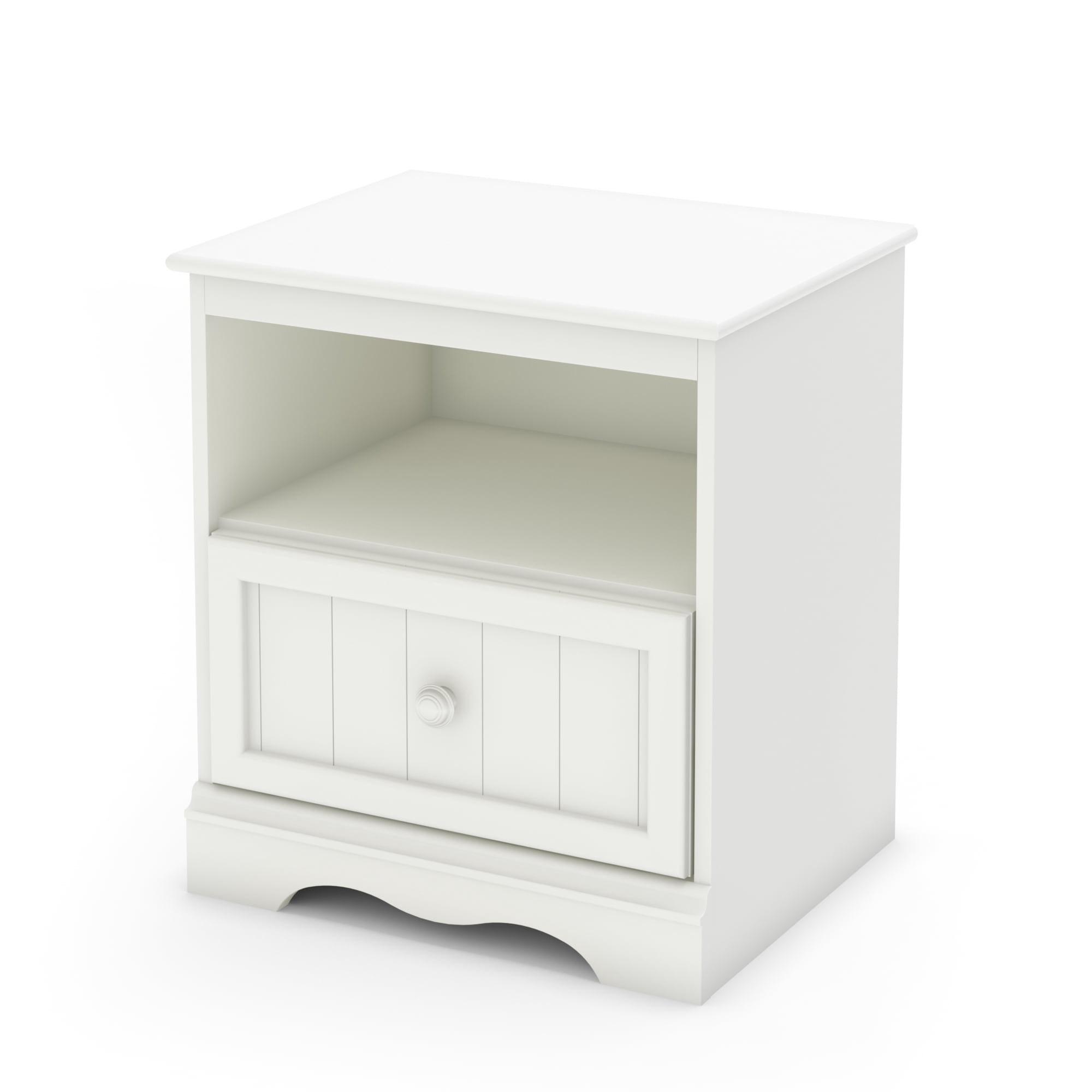 Table de chevet 1 tiroir pour Enfants, fini Blanc solide, collection Savannah de Meubles South Shore