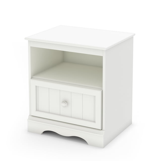 South Shore Savannah 1-Drawer Nightstand - End Table with Storage for Child, in Pure White