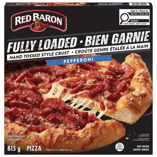 Red Baron Fully Loaded Pepperoni Hand Tossed Crust Frozen Pizza, 815 g, Red Baron Fully Loaded Pepperoni Hand Tossed Crust Frozen Pizza 815gram