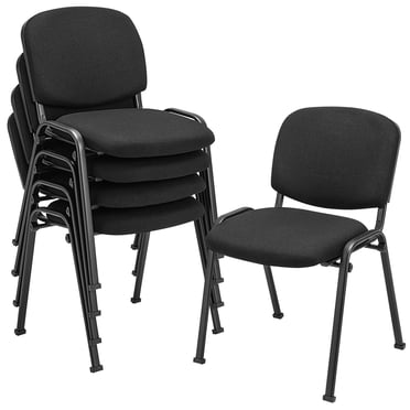 Costway Set of 5 Office Guest Chair Stackable Reception Chair Waiting Conference Room