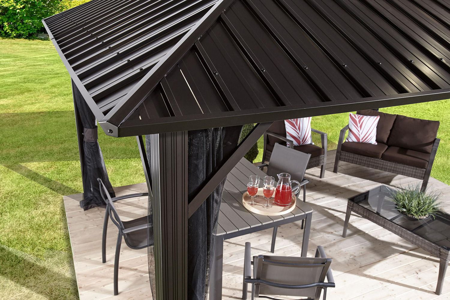 Sojag Genova 10 x 14 9 ft Dark Brown Gazebo