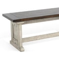 thumbnail image 3 of Camie Side Dining Bench- Plank Dark Brown Gray Mahogany Wood 48 Inch, 3 of 6