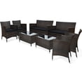 thumbnail image 2 of Costway 8PCS Rattan Patio Furniture Set Cushioned Sofa Chair Coffee Table Black, 2 of 9