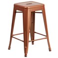thumbnail image 3 of Commercial Grade 4 Pack 24" High Backless Copper Indoor-Outdoor Counter Height Stool, 3 of 9