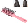 thumbnail image 3 of Detangling Hair Brush with Rounded Nylon Teeth, Hollow Back Design, Curved Body, Non Slip Handle, Hanging Hole for Hair Care, 3 of 7