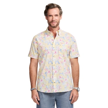 IZOD Chemise chambray Dockside à manches courtes et boutonnage frontal