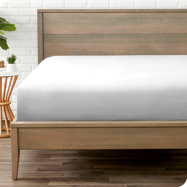 Bare Home Fitted Sheet - Premium 1800 Collection - Deep Pocket - Ultra-Soft Wrinkle Resistant - Full, Cloud Gray