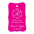 thumbnail image 1 of 100 PCS Custom Made Scallop Edges Hang Tags Thank You For Celebrating Wedding Favor Gift Paper Tags, 1 of 1