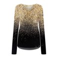 thumbnail image 4 of Mikilon Femmes Manches Longues Chemises Décontractées Pull-Over Tunique en Vrac Imprimé V-Neck Chemisier, 4 of 7