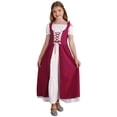 thumbnail image 1 of YiZYiF Robe Vintage Médiévale Renaissance à Manches Courtes pour Filles Enfants Halloween Festival Jeu de Rôle Fête Robes de Bal Bourgogne 6, 1 of 5