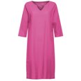 thumbnail image 1 of 2025 et Robe Décontractée en Lin à Manches Courtes pour Femmes Vacances Semi-Décontractée Femmes Robes pour Femmes Robe Mini à Col en V Robe de Bureau avec Poches Couleur Unie Femmes, 1 of 7