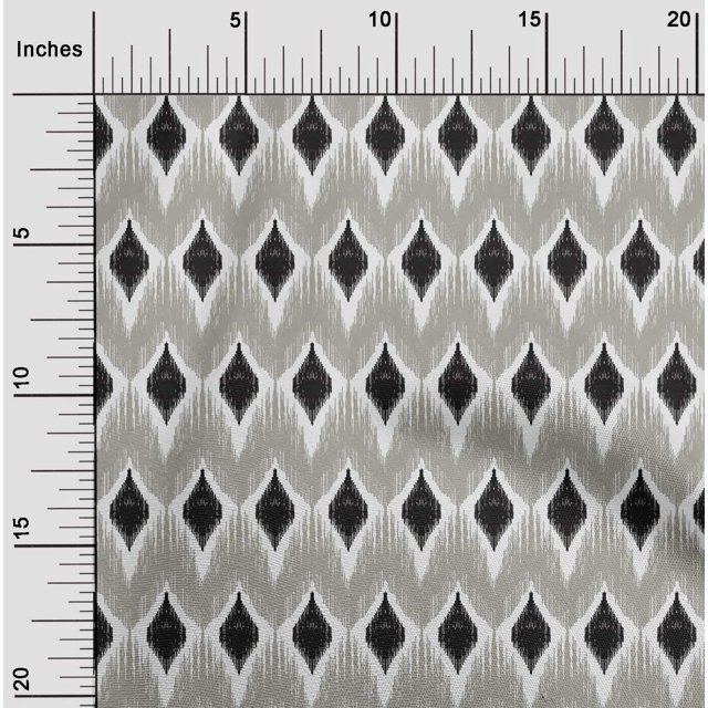 oneOone Cotton Poplin Fabric Geometric Ikat Printed Craft Fabric BTY 42 Inch Wide