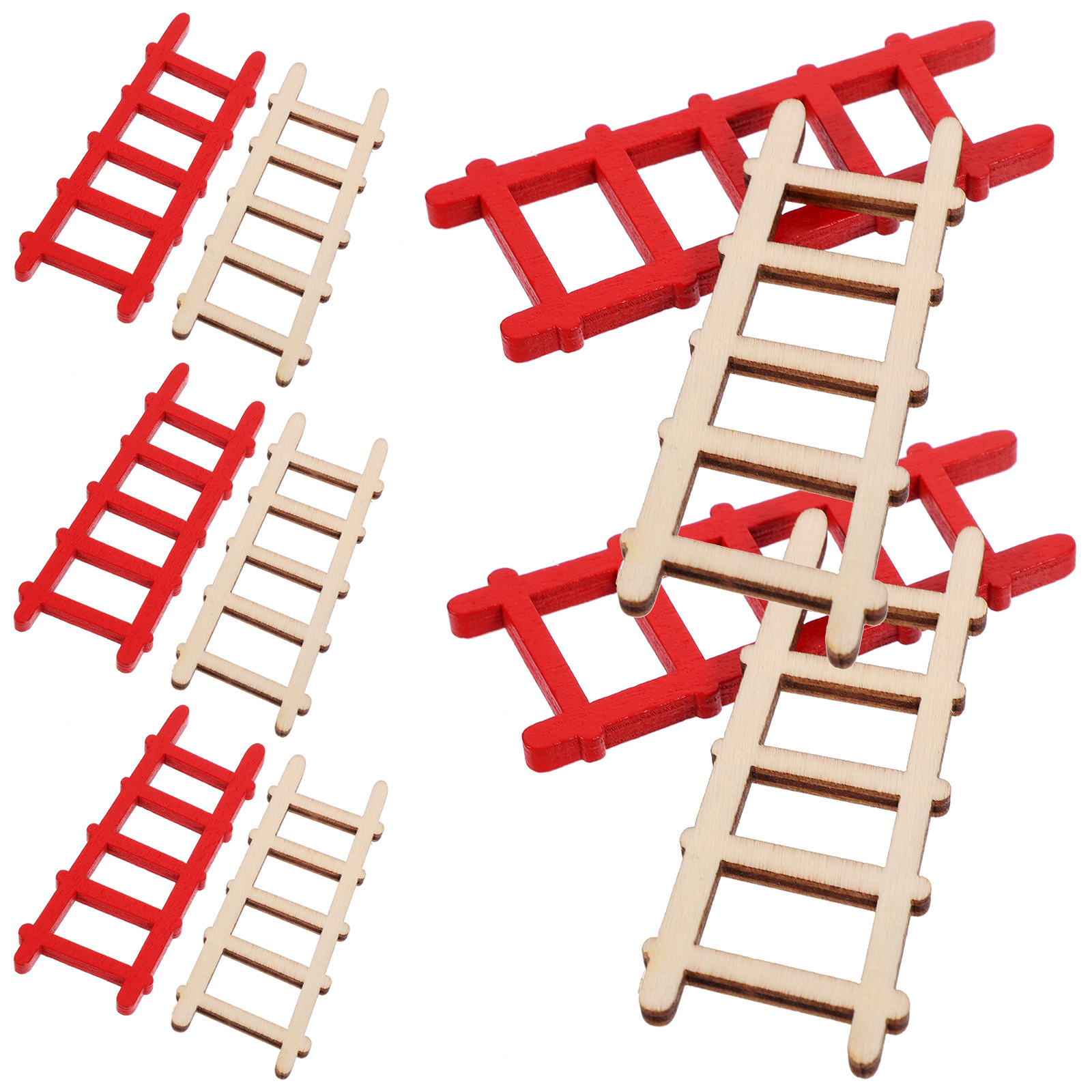 FOMIYES 10Pcs Miniature Simulated Ladder Natural Wood For Home Decor Miniature Scene Creation Craft Enthusiasts