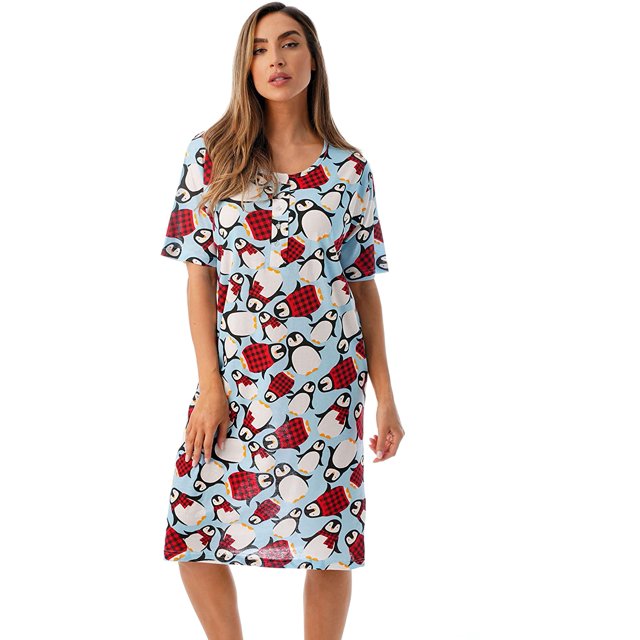 Robe de Nuit à Manches Courtes pour Femmes