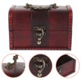 thumbnail image 3 of SHISUYAN Antique Treasure Chest Wooden Keepsake Box Jewelry Toy Storage Box Pirate Chest, 3 of 8