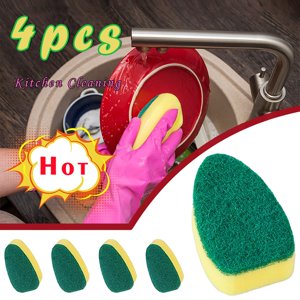 zanvin Cleaning Supplies 4 Piece Dishwashing Stick Replacement Sponge Brush for Kitchen Cleaning