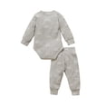 thumbnail image 2 of Kmbangi Ensemble 2 Pcs pour Tout-Petit, Barboteuse Soleil à Col Henley à Manches Longues + Pantalon, 2 of 9