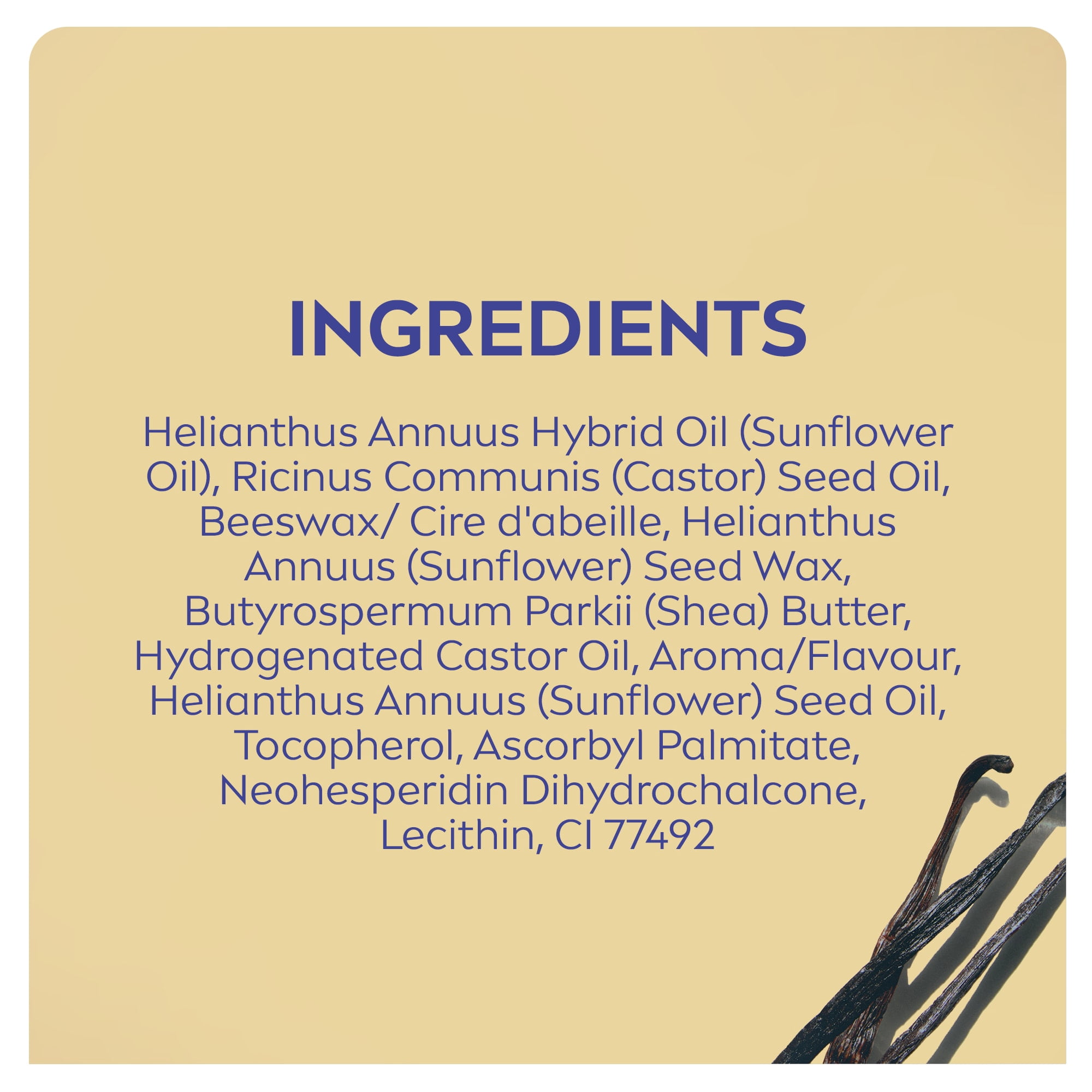 Baume à lèvres crème à la vanille de NIVEA, hydratation 24 heures, enrichi en beurre de karité et huiles naturelles, parfum vanille, (2 x 4,8 g)