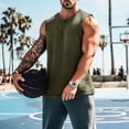 thumbnail image 4 of JDQJBZ Men's Tank Undershirts Summer Knit Muscle Sleeveless Tops Button Crew Neck, 4 of 4