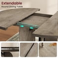 thumbnail image 2 of 47"-63" Extendable Round Dining RoomTable for 4-8, Farmhouse Wood Expandable Kitchen Table w/Wider Leg, Sturdy Metal Frame, Oval Circle, for Dinner, Kitchen, Apartment, Space Save, Retro Gray, 2 of 9
