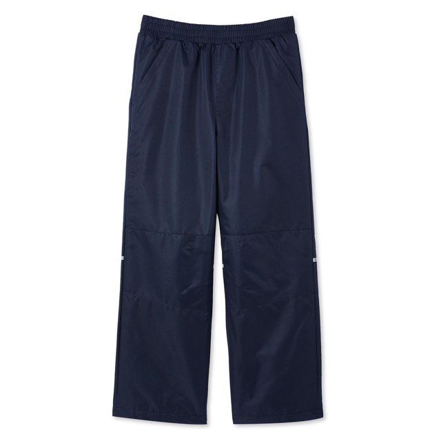George Pantalon de Neige pour Garçons Bleu Marine avec Taille Élastiquée, Deux Poches à Cordon et Détails Latéraux Réfléchissants. Fabriqué en polyester Résistant à l'Eau avec Genoux Renforcés, Convient aux Jeux sur Neige et au Patinage Artistique.