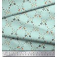 thumbnail image 2 of Soimoi Green Silk Fabric Text & Arrow Tribal Fabric Prints By Yard 42 Inch Wide, 2 of 5