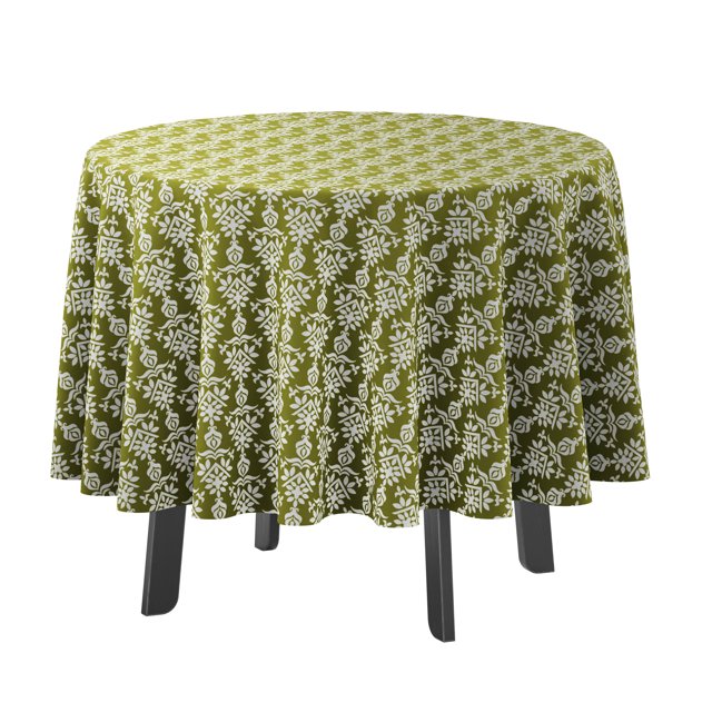 Vargottam Indoor/OutdoorRoundTablecloth 58 poucesTableau imperméable à l'eauPatioTableCouleurs,printemps/été pour arrière-cour CircularTable/Bbqs/Picnic -Olive Green